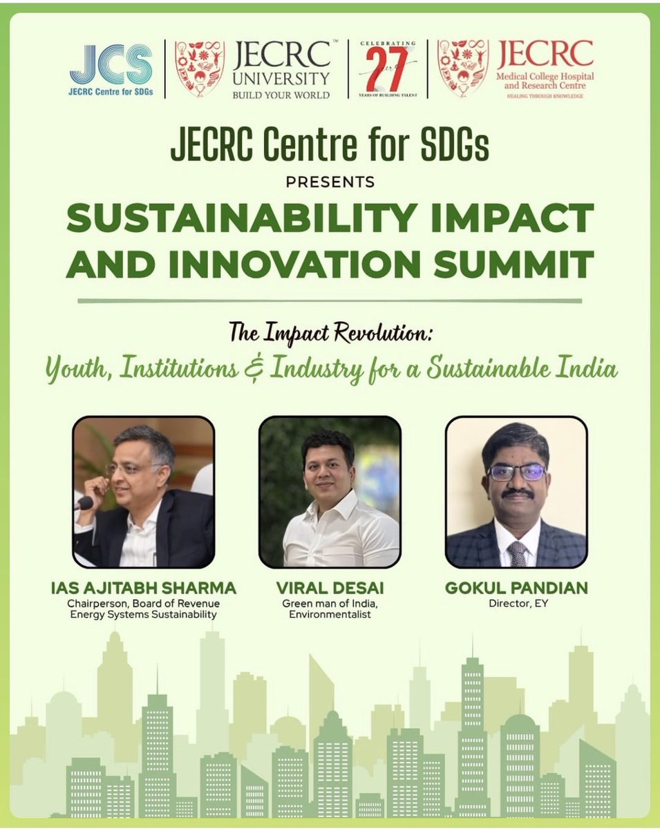 veerdesai's tweet image. From a movement to a national voice. 🌿

Honored to be at JECRC University, Jaipur.
The youth are not just talking change —
they are leading it. 🇮🇳

A sustainable India is not a dream.
It’s in progress. 🌱

#ClimateAction #FutureIndia