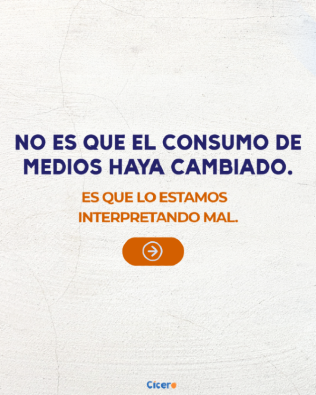 CiceroComunica's tweet photo. El consumo de medios ya no se puede leer en vertical 📊

Internet lidera. Exterior crece. La TV resiste.
Pero el cambio real está en las audiencias: se mueven entre canales sin fricción.

Ya no basta con estar.
Hay que entender cómo se construye la atención 💡 https://t.co/PXz7xuPavF