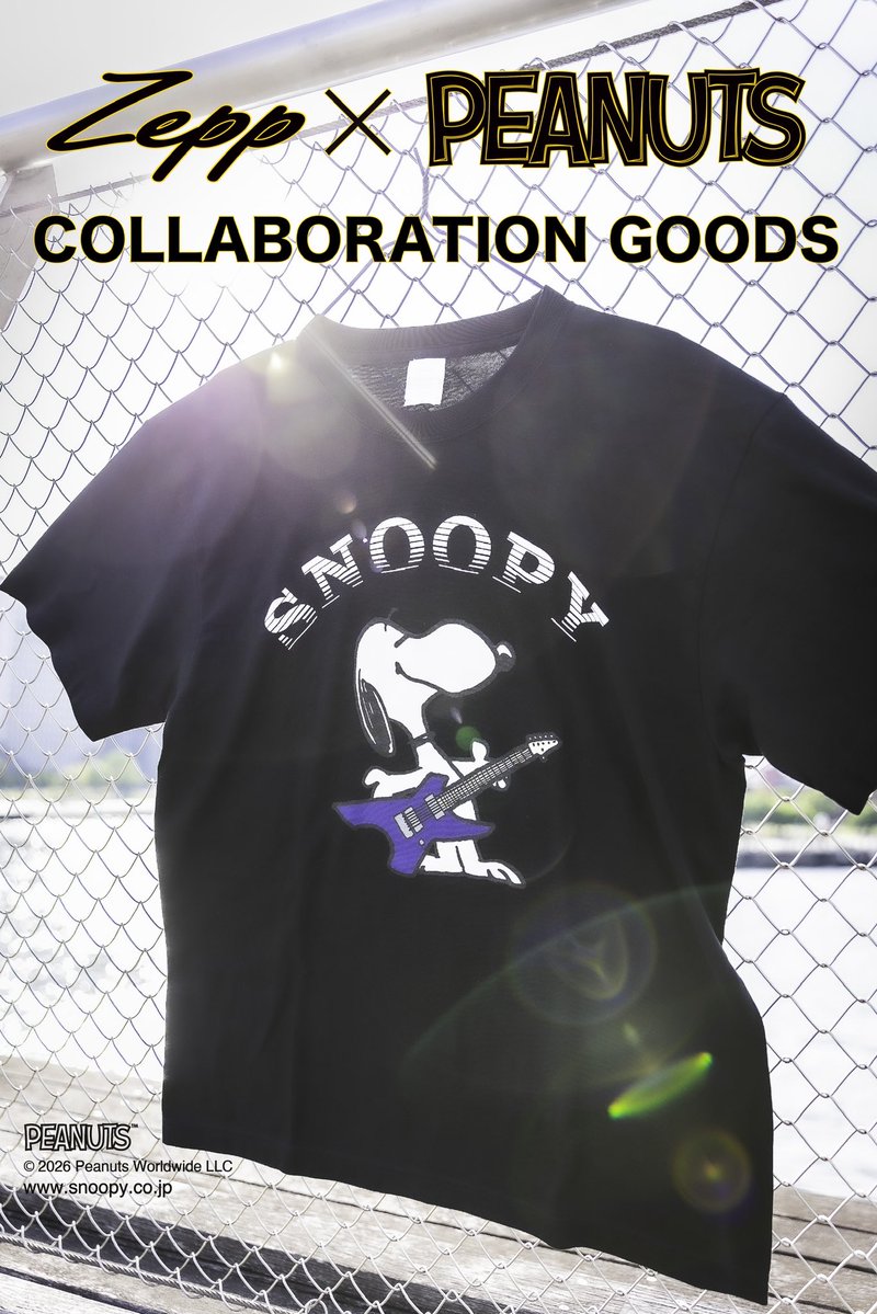 昨年に続き、今年もZepp Brand「ZPZP」×SNOOPYのコラボTシャツが登場！！

「KG-Prime」を掻き鳴らすSNOOPYと背面には海外含む全11会場のZeppが刻まれています🔥🔥

こちらはオフィシャルグッズ売り場にてVIP先行より販売します！！

#SNOOPY #Zepp #ZPZP
