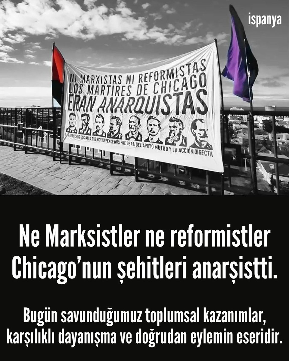 anars_i's tweet photo. Ne Marksistler ne reformistler Chicago’nun şehitleri anarşistti. https://t.co/8zKHylXFLm