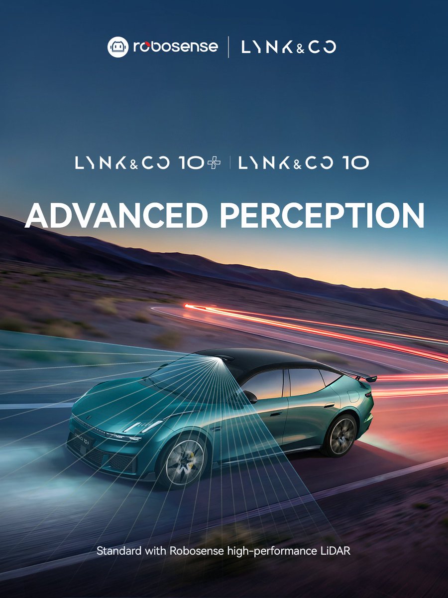 RoboSenseLiDAR's tweet photo. April is bringing more vehicles powered by RoboSense LiDAR to the road. Take a look at the latest models in our roundup: Buick Electra E7, Geely Galaxy M9, Lynk & Co 10/10+ and Lynk & Co 900. Driving the future of mobility, one innovation at a time. 🚗✨

#RoboSense #LiDAR #AutonomousDriving #SmartMobility #Perception
