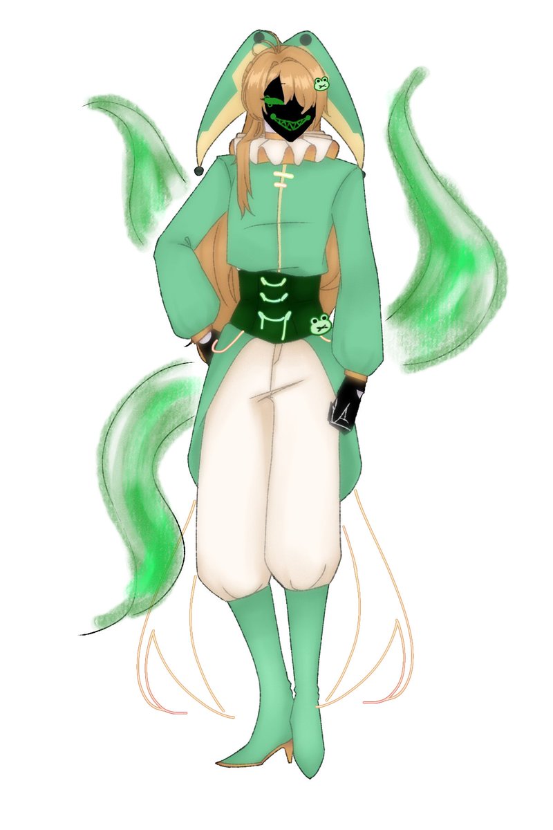 ELucky48's tweet image. 🐸💚" Frog " (OC)

Frog, the clown from the green tent, is 100% male and can be both dominant and submissive.

Height: 198 cm (includes 4 cm from his shoes)

I'll add the rest later.
(I'm not very good at English, sorry! ;x;)

#thefreakcircusoc #tfcoc #oc #thefreakcircus