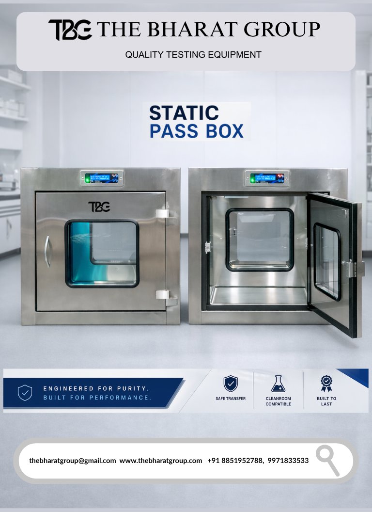 thebharat_group's tweet image. 🔷 Static Pass Box by The Bharat Group (TBG)
Safe &amp;amp; contamination-free transfer for cleanroom environments. Built for durability &amp;amp; performance.
📩 thebharatgroup@gmail.com
🌐 thebharatgroup.com
📞 +91 8851952788 | 9971833533

#StaticPassBox #equipment #Pharma #Industrial