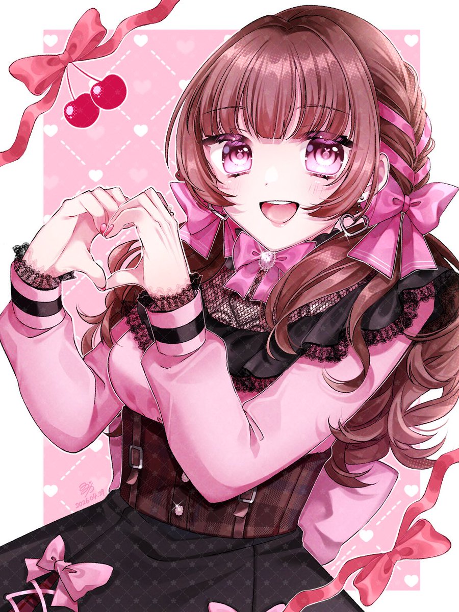 yzc_illust16's tweet image. 約3年半ぶりに
#OC 描きました🫶🎀🩷

#創作イラスト