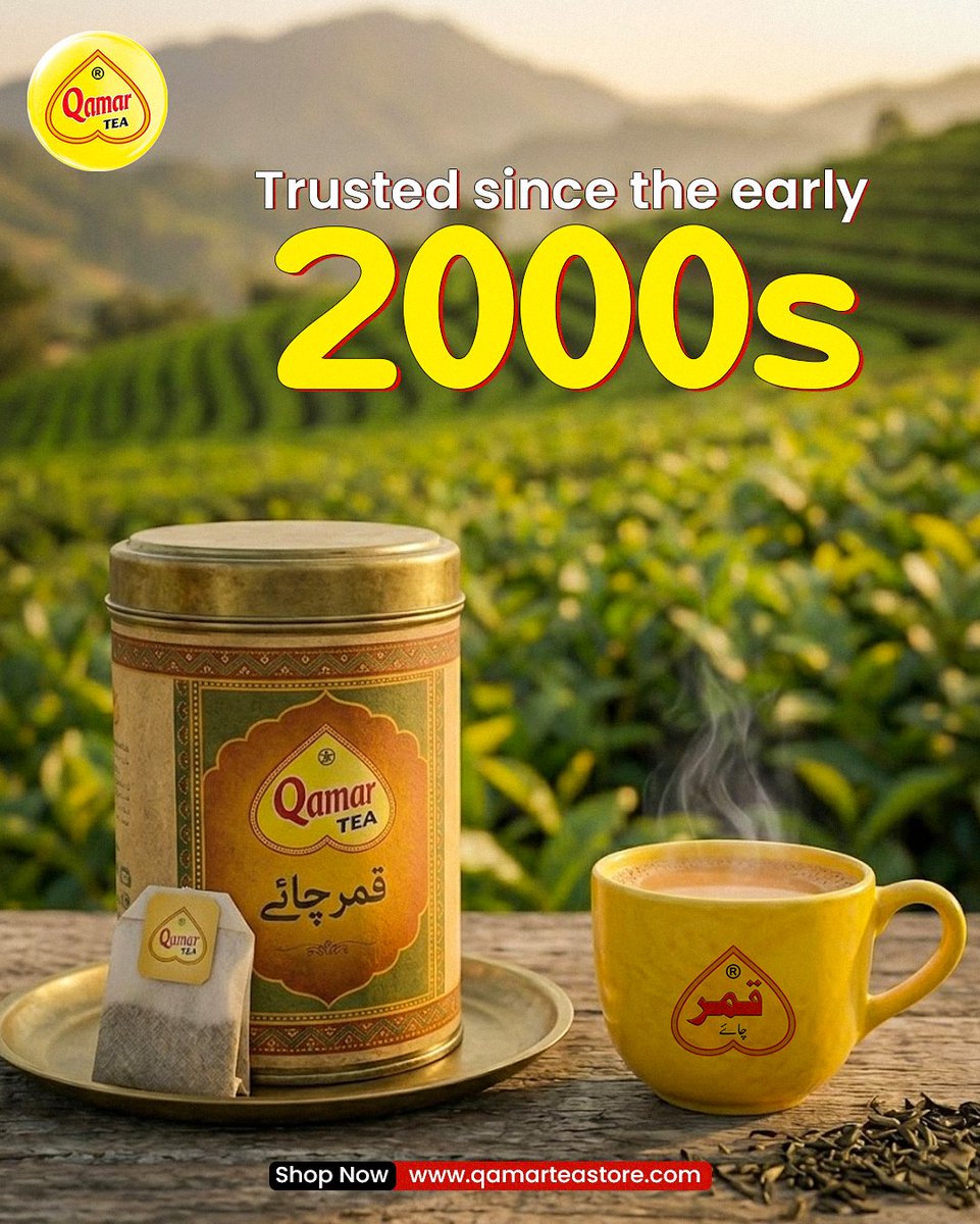 nsmqamartea's tweet image. Trends change, but the taste of Qamar Tea stays the same. More than 18 years of being your favorite cup. ☕🕰️

#Legacy #BrandTrust #MadeInPakistan #QamarTea #BusinessGrowth