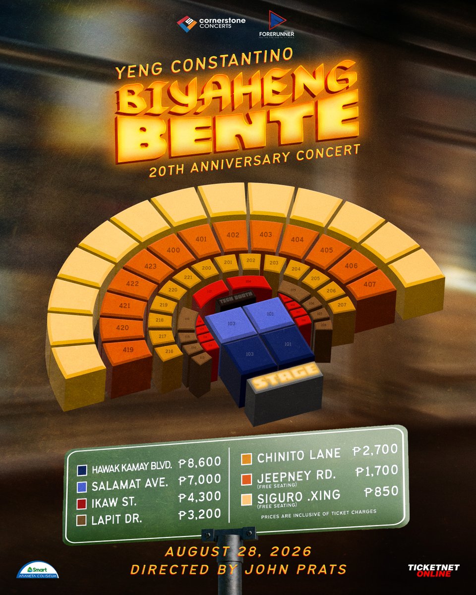 YengPLUGGEDin's tweet photo. Ang pag-ibig, hindi parang cellphone 📱
Kapag naluma, papalitan 💔

Walang palitan dito dahil tuloy-tuloy lang ang biyahe ng PAG-IBIG! Magkasama  tayo sa “BIYAHENG BENTE” concert! 💛

TICKETS GO ON SALE MAY 1, 2026, 12nn via TICKETNET!

BIYAHENG BENTE 
Live at The Big Dome
August 28, 2026
Directed by John Prats

#YengConstantino
#BiyahengBente
#JohnPrats
#CornerstoneConcerts