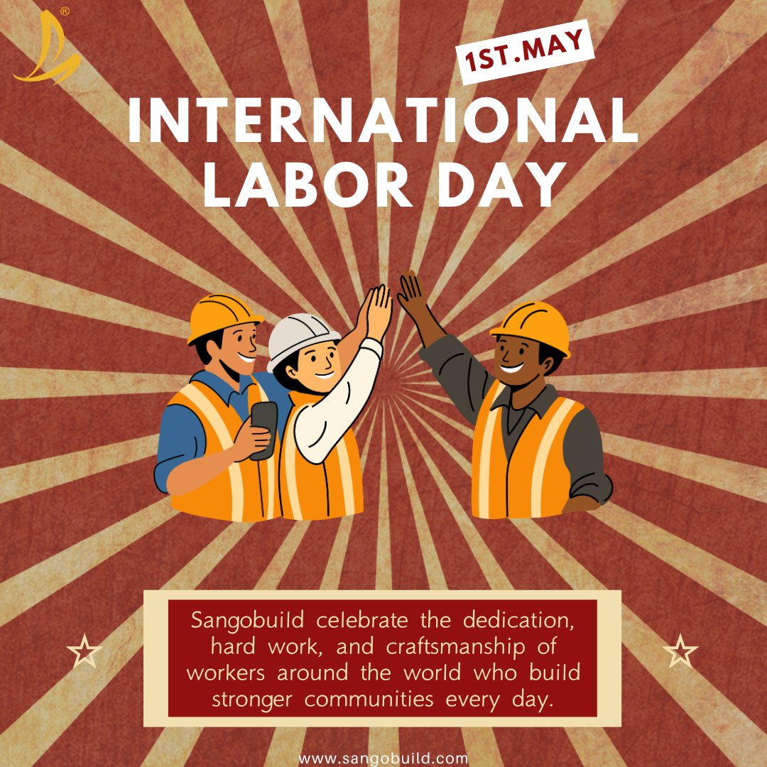 SangobuildChina's tweet photo. 🌟 Happy International Labor Day!
Wishing all our hardworking team members, partners, and construction heroes a meaningful and well-deserved Labor Day. 💪
#InternationalLaborDay #LaborDay #Sangobuild #ConstructionHeroes #ThankYouWorkers https://t.co/y1S7nv2dBC