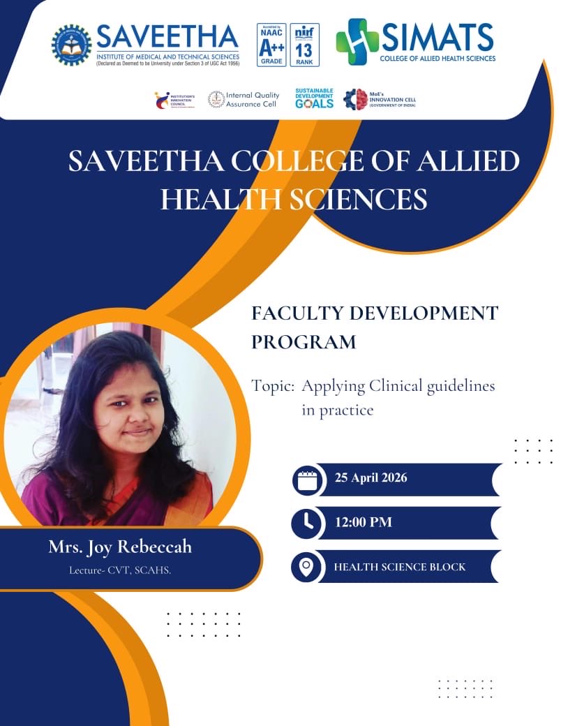 SCAHSOfficial's tweet photo. “Successfully conducted a Faculty Development Program on Stimulation Based Teaching.
Grateful for the opportunity to share knowledge and inspire learning.
#FDP #Teaching #HealthcareEducation” https://t.co/uWVQ1FhMet