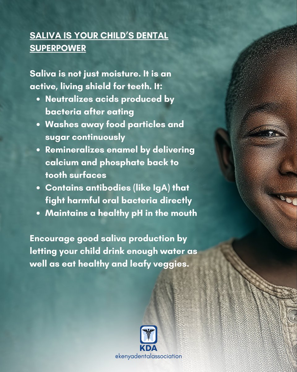 kenyadental's tweet image. Weekly tip for the parents!! 🥳 Saliva, the superpower in your child’s mouth and health!

#dentistry #healthcare