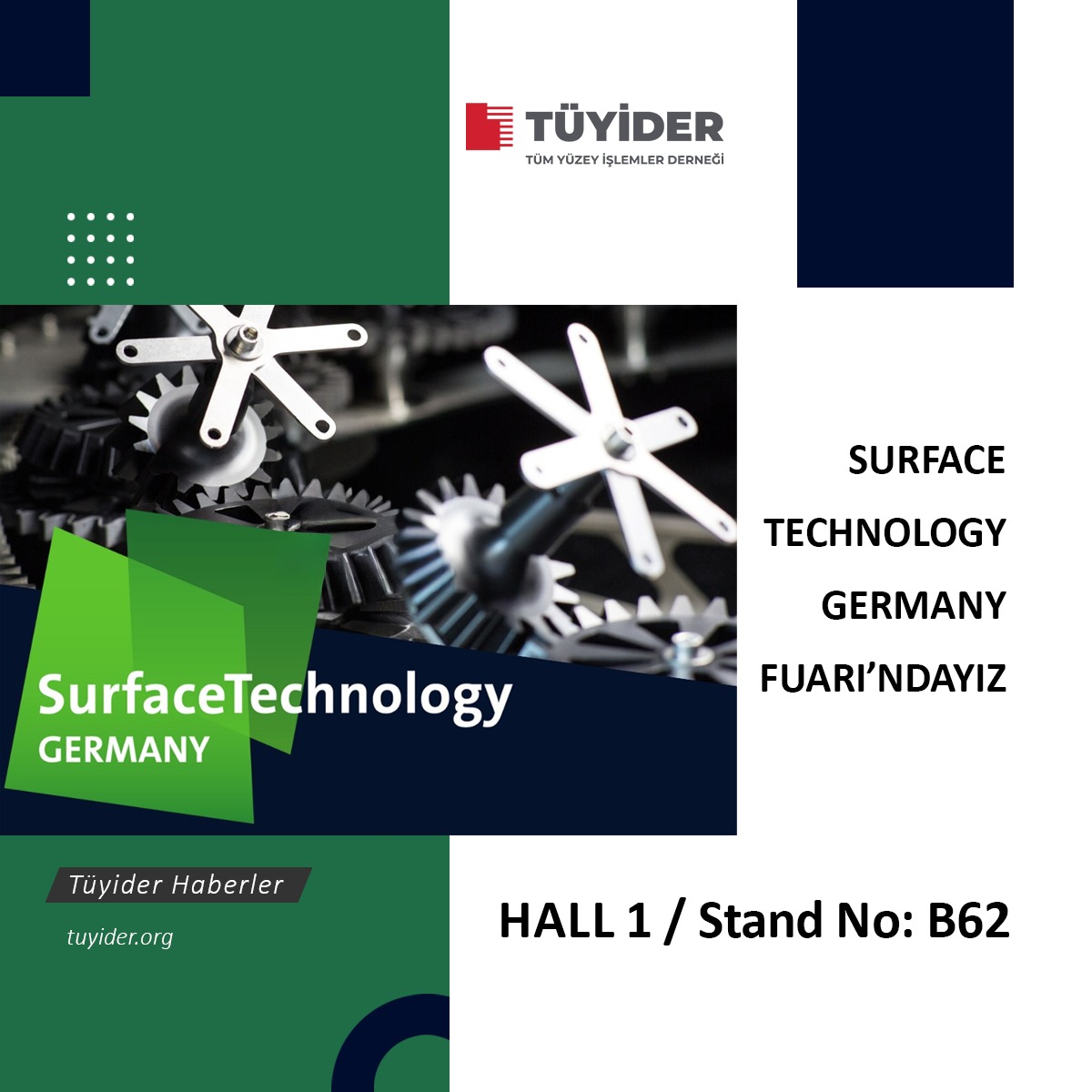 tuyider's tweet photo. Tüyider olarak, 5 – 7 Mayıs tarihleri arasında Stuttgart – Almanya’da gerçekleşecek Surface Technology Germany Fuarındayız. Fuara katılım sağlayan tüm üyelerimize ve sektör temsilcilerimize başarılı fuarlar diler, standımıza bekleriz.
#tüyider #surfacetechnology #tüyidergi https://t.co/hfgbDYBgpm