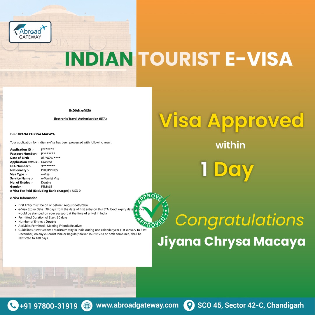 AbroadGatewayy's tweet image. ⚡ Approved in just 1 DAY!
Jiyana Chrysa Macaya 🇵🇭 got her Indian Tourist Visa 🇮🇳 — fast &amp;amp; hassle-free ✅
Your turn next 👇
🔗 tinyurl.com/ycxkhusu
📞 +91 97800-31919

#VisaSuccess #IndiaTravel #TouristVisa #FastVisa
