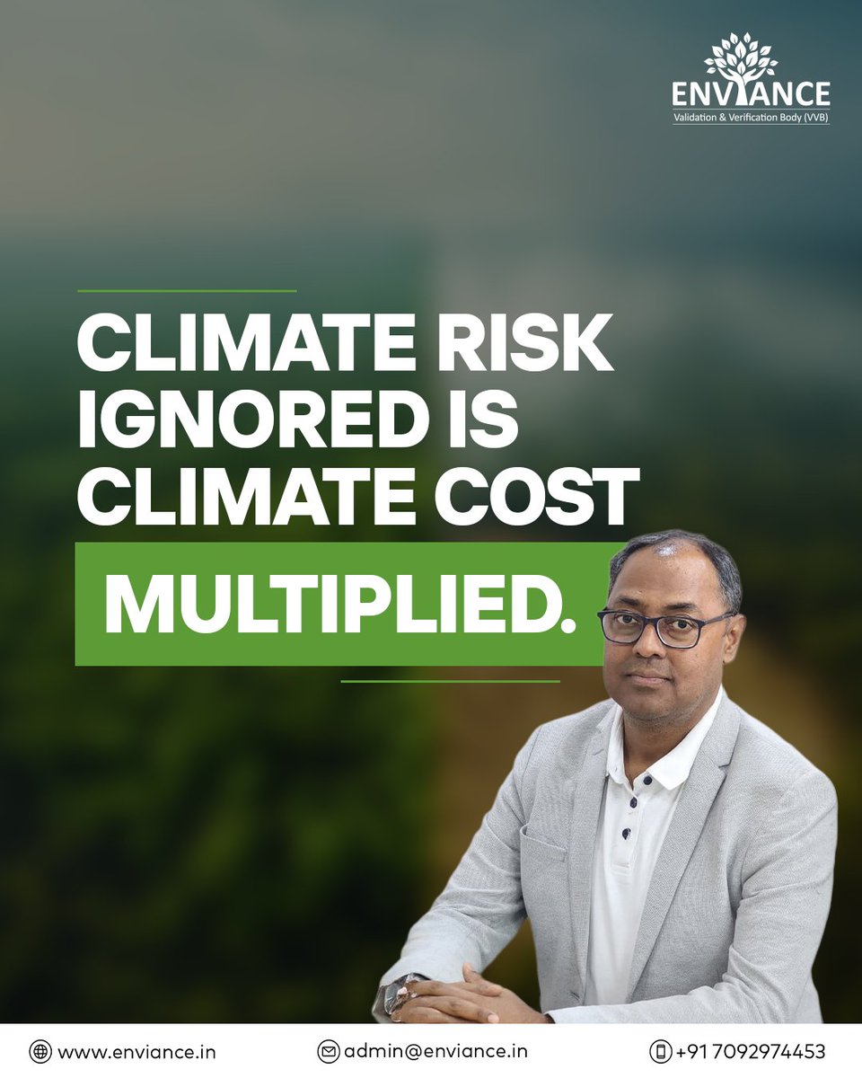 Enviance_VVB's tweet image. For a long time, climate risk has been treated as a distant concern.

But the reality is changing.

Rising temperatures, resource stress, and regulatory shifts are no longer abstract risks. 

#ClimateRisk #ClimateAction