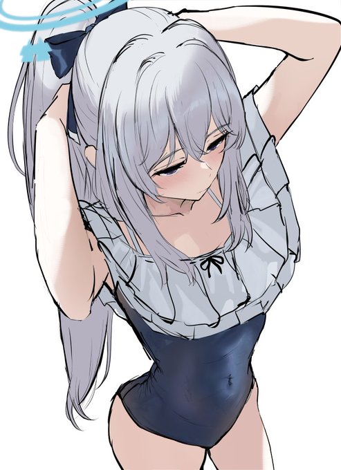 ブルアカ 水着ミヤコ描いてます!✨ 