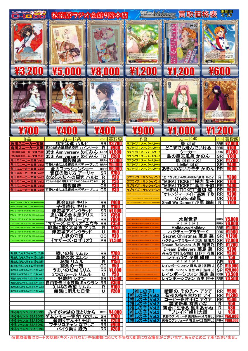 ◇ #ヴァイスシュヴァルツ 買取情報◇ 隠されし力 デミウルゴス RR ◇ #ヴァイスシュヴァルツ 買取情報◇ 隠されし力 デミウルゴス RR