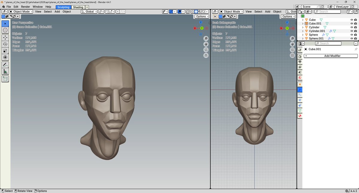 Jahshaban_'s tweet image. Took more time to study the planes of the head using blender, and im pretty happy with the results for this one !

#b3d #3dmodeling