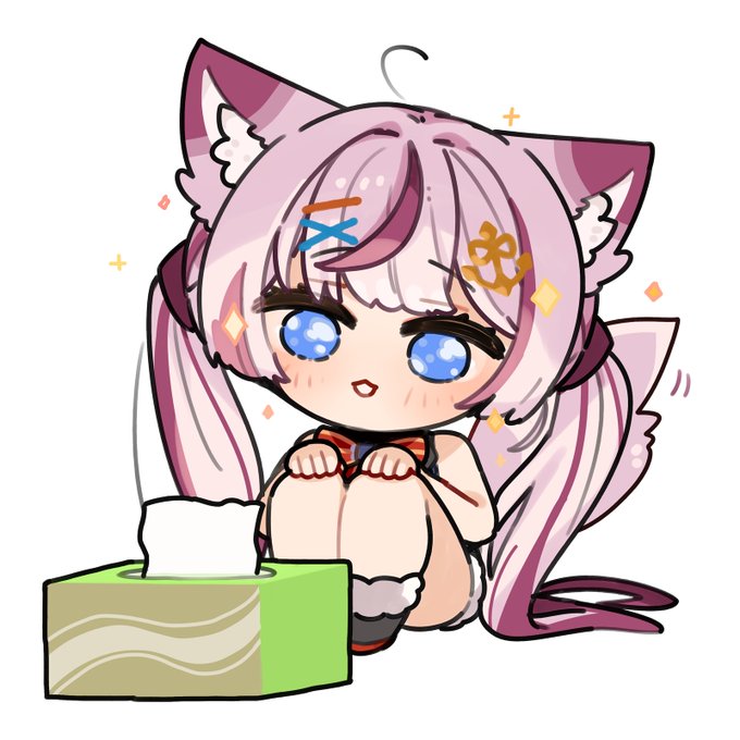 箱ティッシュをうっとり見つめるもるふ船長
#もるふの宝箱 