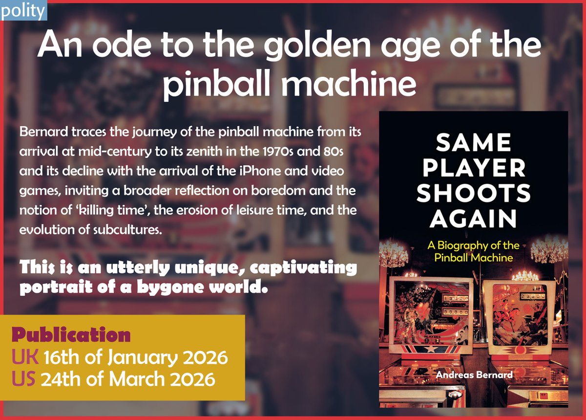 politybooks's tweet image. 👾Check out the @IFPAPINBALL post on Same Player Shoots Again: A Biography of the Pinball Machine by Andreas Bernard 
ifpapinball.com/andreas-bernar…
#pinball #gaming #culturalhistory #pinballmachine