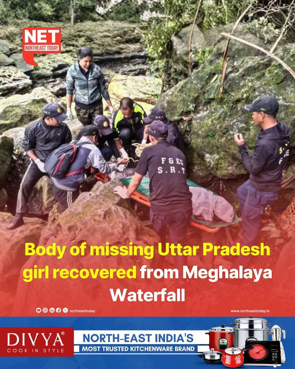 NortheastToday's tweet photo. #Meghalaya | The body of a 15-year-old girl from Uttar Pradesh who fell into a waterfall in Meghalaya’s Sohra area while attempting to take photographs was recovered on Thursday morning, officials confirmed.

Read more..
https://t.co/z06cyhjTZb

#Sohra #WaterfallTragedy #UttarPradesh #TouristSafety #Cherrapunji #TragicIncident #NortheastToday