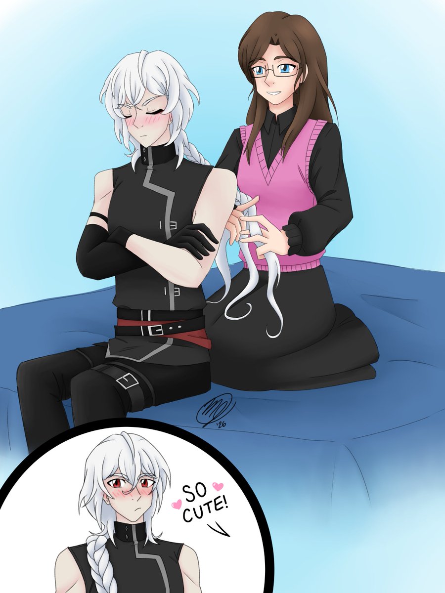 RekkaMaiden's tweet photo. Braiding Casper's hair!
Don't be fooled by his face, they both enjoy it~

#ADateWithDeath #ADWDCasper #ADWDGrimReaper https://t.co/TlJvcKTgwc