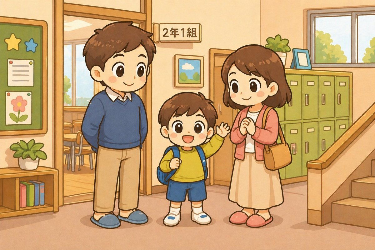 おはようございます😊今回はなぞなぞです🌸

学校の中にいるのは、お父さんとお父さんのどっちだと思う？
※リプ欄は答えを書いてくれている事もあるので、考えたい方は分かってからリプ欄をみてください