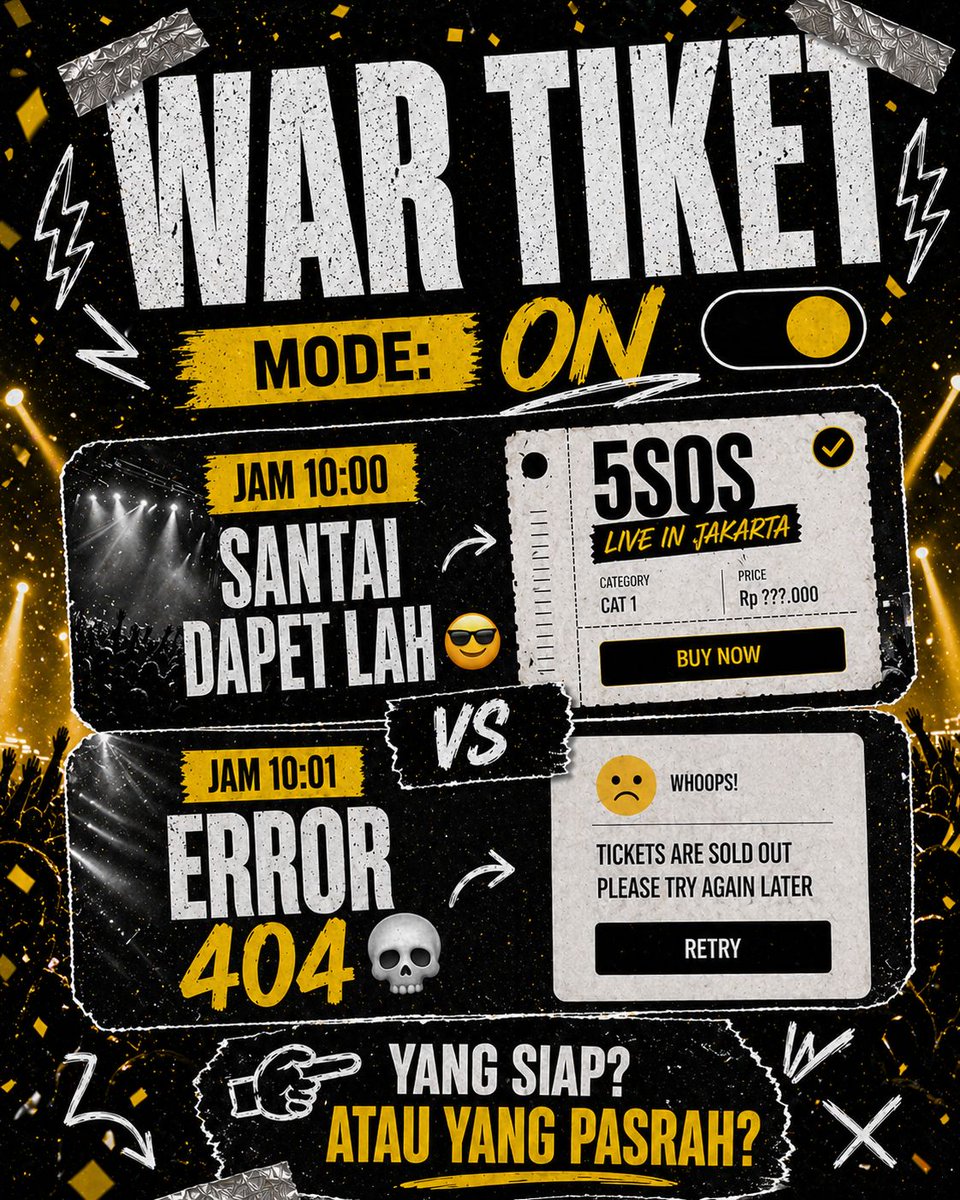 TemmpatId's tweet image. 5SOS FANS, ARE YOU READY?! 🤘
5SOS siap bikin jakarta gempar nih, gak mau kan momen “Ghost of You” kamu rusak gara-gara tiket bodong? Yuk, mulai sekarang transaksinya di tempat yang pasti-pasti aja by TEMMPAT coming soon

#STAYDITEMMPAT #Comingsoon #launching #TEMMPATID #5SOS