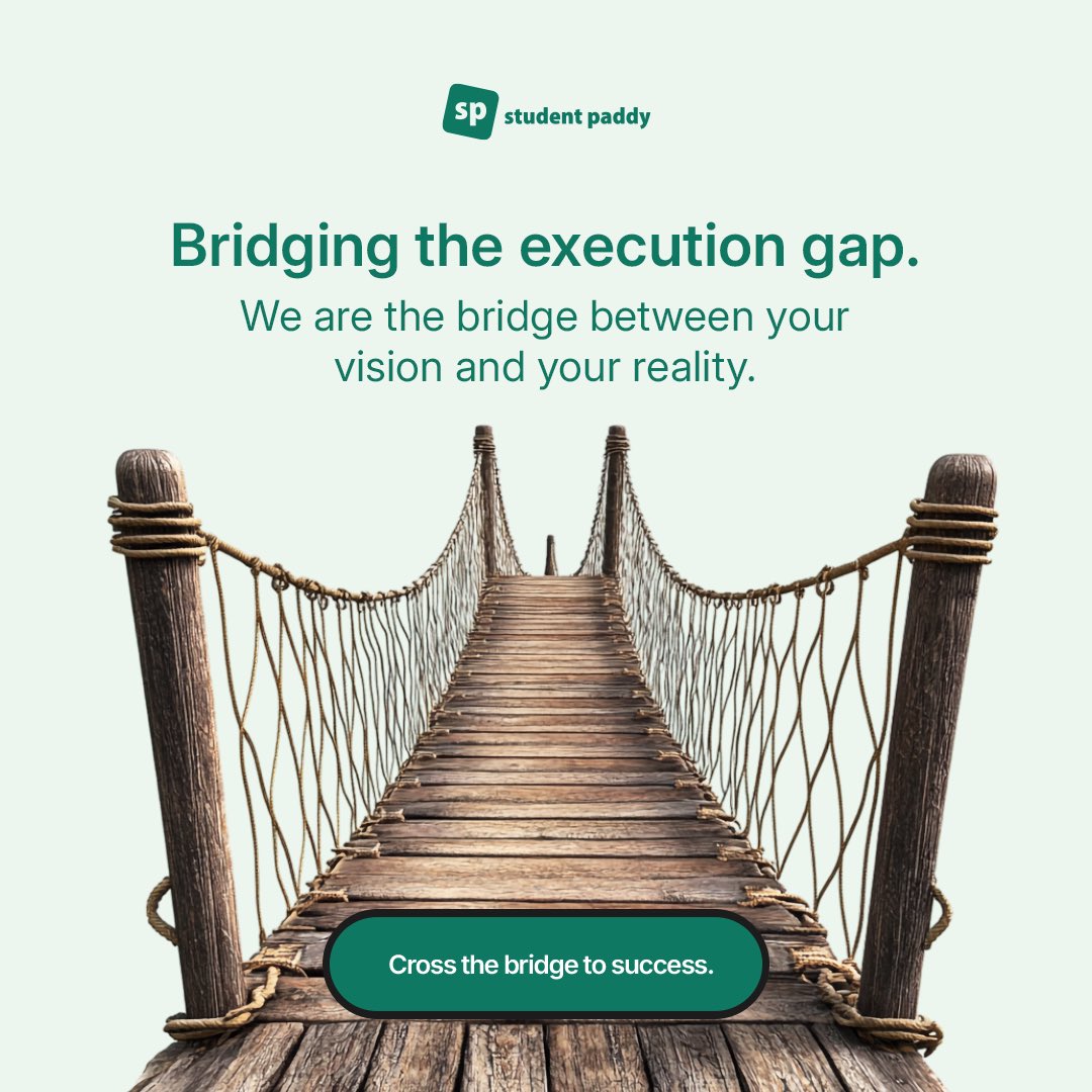 studentpaddy's tweet photo. Ideas don’t fail — execution does.

We bridge the gap between vision and reality. Build with people who can actually deliver.

#ExecutionMatters #StartupGrowth #BuildInPublic #HireRight #StudentPaddy https://t.co/K3EP1ti7Km