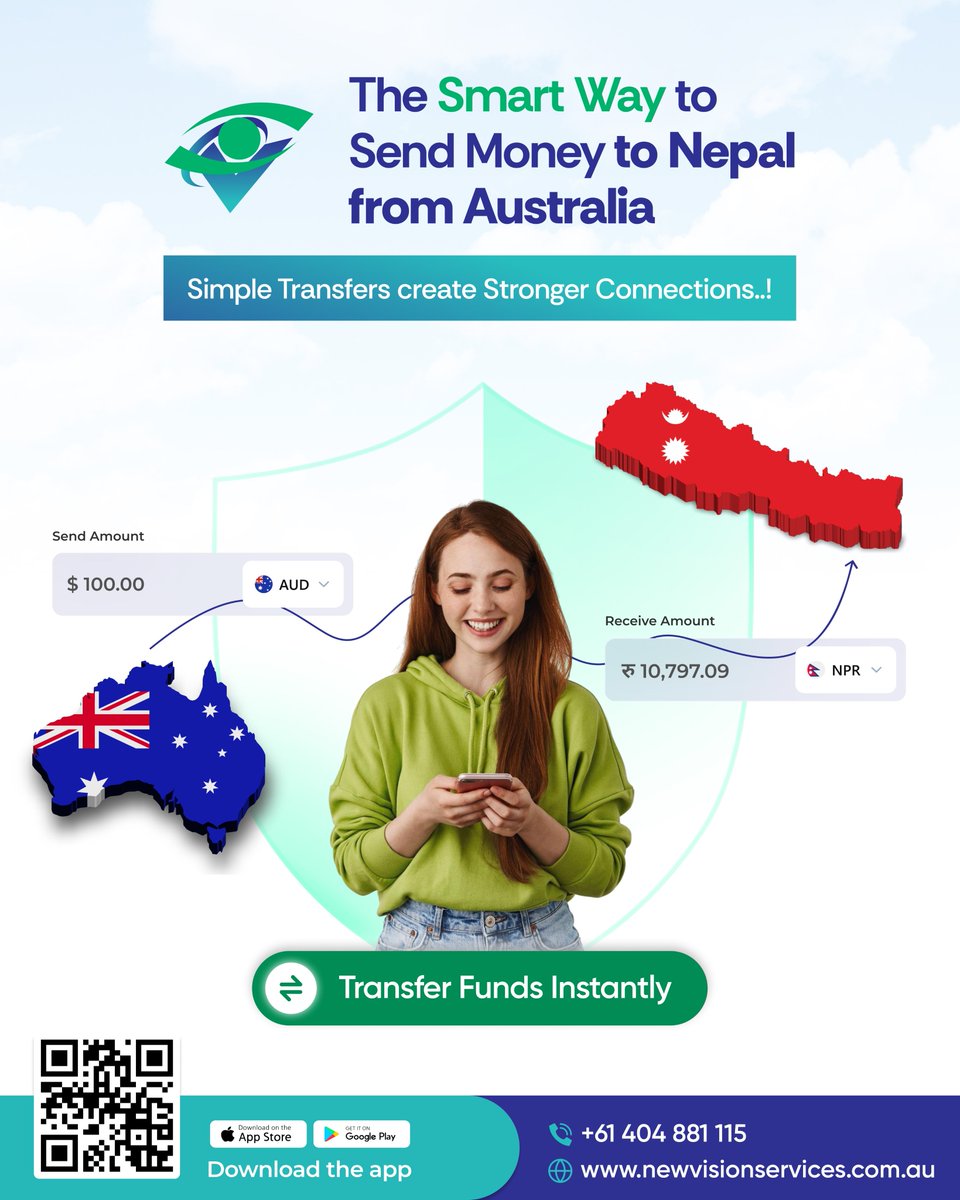 newvisionptyltd's tweet image. 📱 𝐒𝐦𝐚𝐫𝐭 &amp;amp; 𝐄𝐚𝐬𝐲 𝐓𝐫𝐚𝐧𝐬𝐟𝐞𝐫𝐬 𝐭𝐨 𝐍𝐞𝐩𝐚𝐥 𝐟𝐫𝐨𝐦 𝐀𝐮𝐬𝐭𝐫𝐚𝐥𝐢𝐚 💸🇦🇺➡️🇳🇵

🌐 newvisionservices.com.au

#sendmoney #nepal #australiatonepal #newvisionservices #moneytransfer #remittance #fasttransfer #securetransfer #lowfees #easytransfer #onlinetransfer