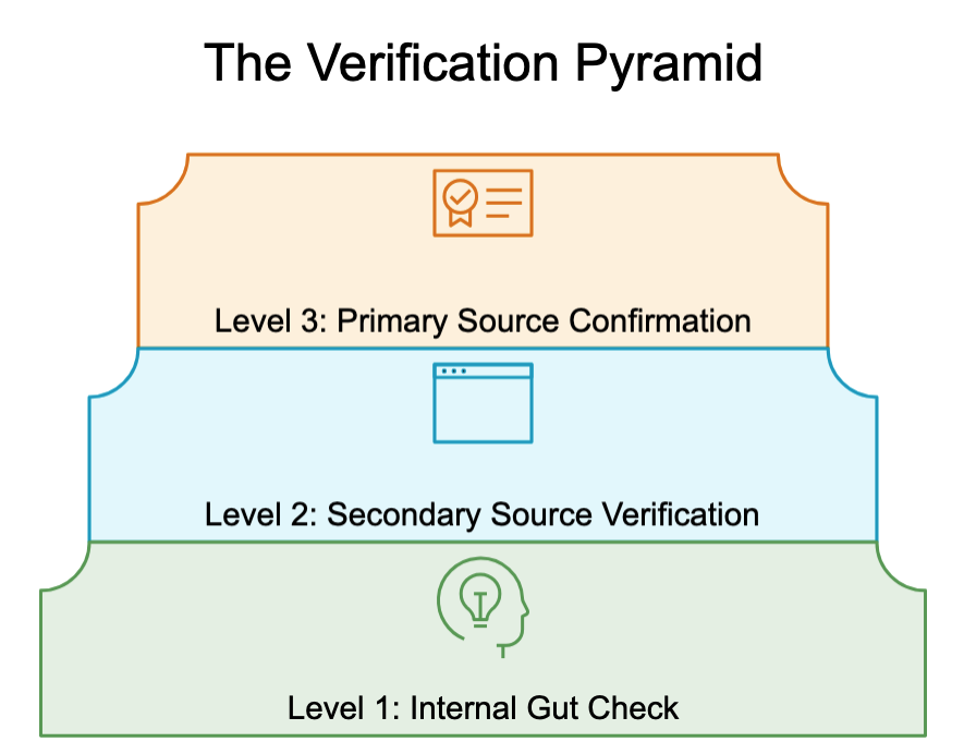 Sanya_Sachdeva_'s tweet photo. Cross-Reference &amp; Fact-Check in LLM prompts -
The level of rigor you apply should depend on the importance of the information you are checking.

L1 : first &amp; quickest filter to catch obvious nonsense
L2 : originally from primary sources
L3 : original source
#genAI #LLM #AI https://t.co/HKi3h5hBDj