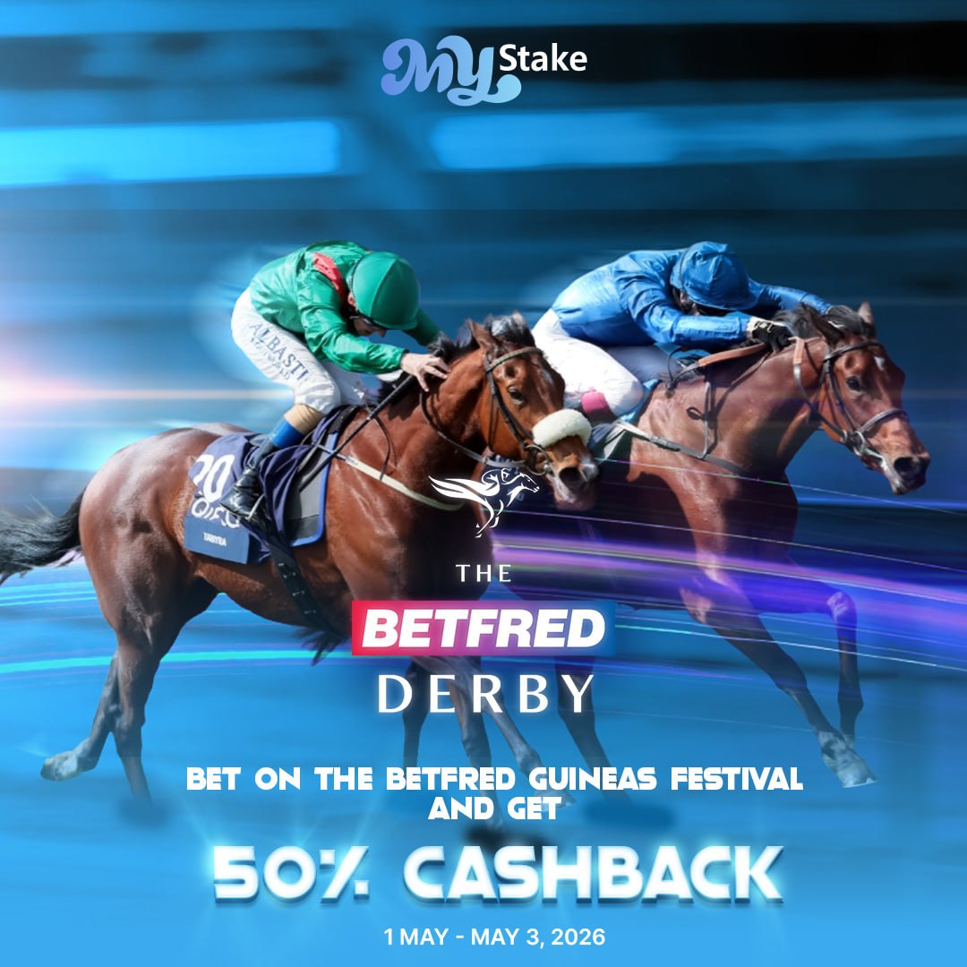 Mystake_Casino's tweet image. 🏇 𝐁𝐞𝐭𝐟𝐫𝐞𝐝 𝐃𝐞𝐫𝐛𝐲 Weekend is ON Mystake.com!

📅 May 1 – May 3
💸 Get 50% #Cashback on your bets!

Place your bets and even if luck isn’t on your side… you still get rewarded 👀

Big races. Big stakes. Bigger opportunities 🔥

👇 Who are you backing this