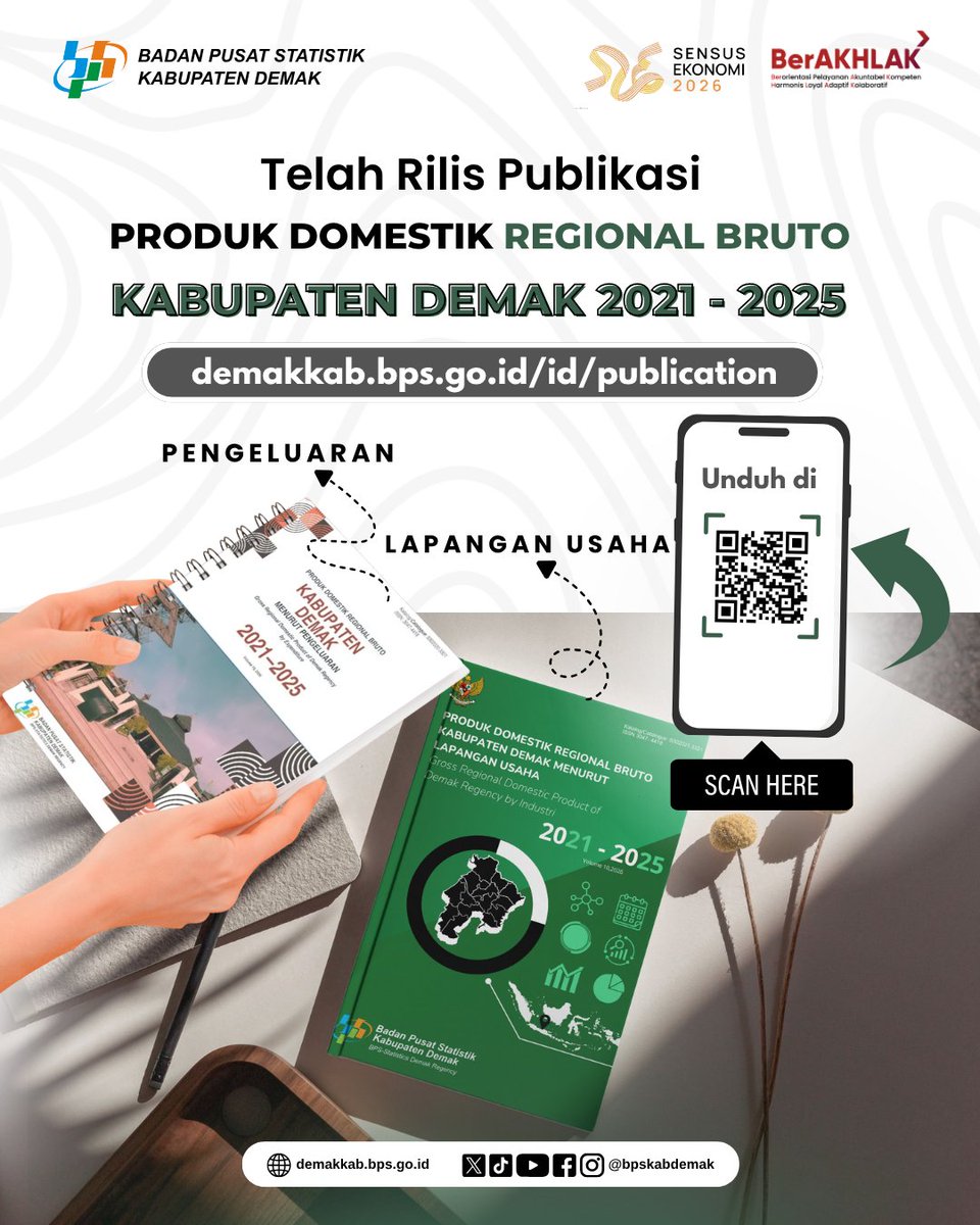 bpskabdemak's tweet photo. Hai Sobat Data ...

Dua publikasi PDRB yang mengupas lebih dalam terkait data pertumbuhan ekonomi Kabupaten Demak telah rilis.
Silahkan unduh publikasi PDRB berikut secara gratis,
Kunjungi website BPS Demak di https://t.co/9zFv9Ymuks

#PDRB #Ekonomi #growth #2025 https://t.co/wfOcAc2MZu