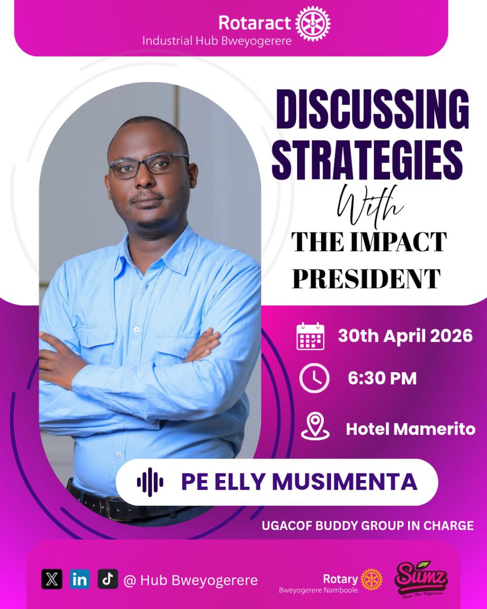HubBweyogerere's tweet photo. Driving Change Through Strategy

Join us for an engaging and thought-provoking session on discussing strategies with the impact President, where we’ll explore actionable ideas, leadership insights, and practical approaches to creating meaningful impact within our communities. https://t.co/OmGNxaTEwU