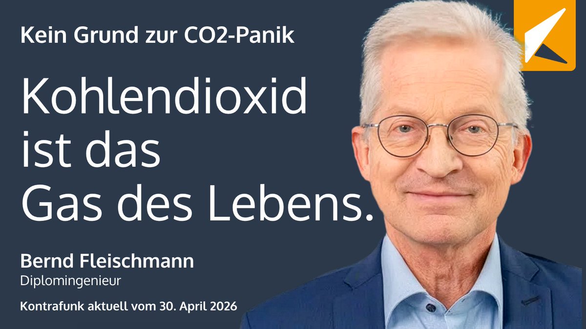 kontrafunk's tweet image. In unserer CO2-Reihe hinterfragt Dr. Bernd Fleischmann die gängige These des menschengemachten Klimawandels: kontrafunk.radio/de/sendung-nac…