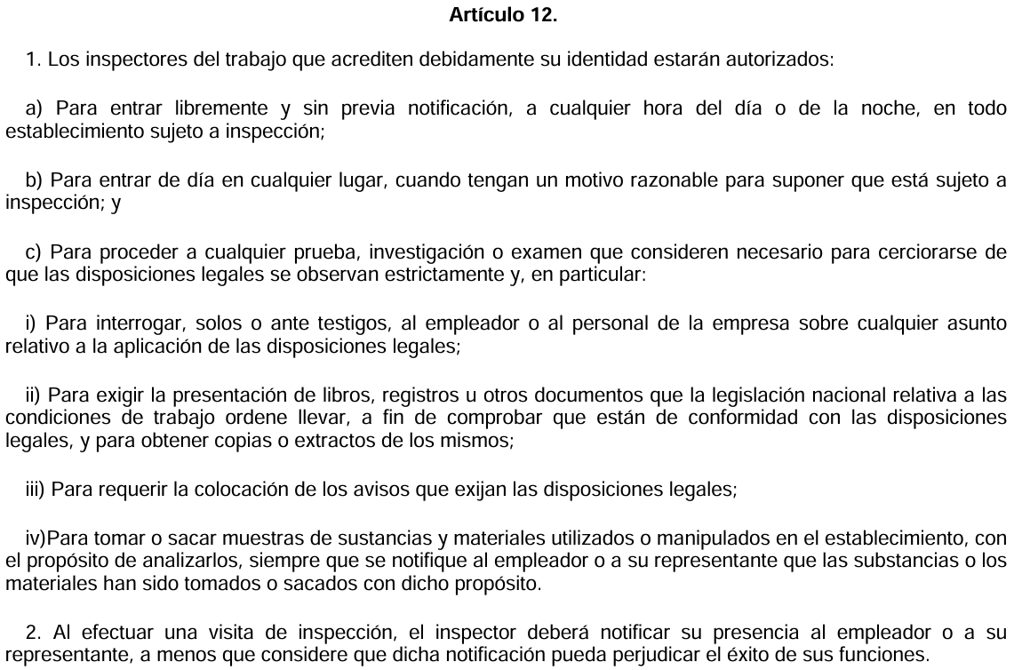 zerrazoi's tweet photo. También tiene que cumplirse el artículo 12 del Convenio de la OIT número 81 😼 https://t.co/aCxDSbjA9L