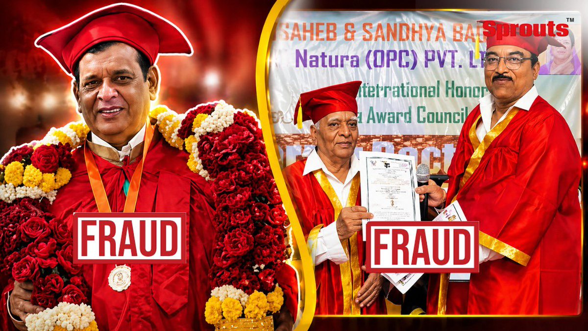 Honorary PhD Racket Exposed: Nashik-Based Ajit Bagmar &amp; Mahendra Deshpande Under Scrutiny

sproutsnews.com/phd-racket-fak…

• A Sprouts News investigation has uncovered an alleged fake honorary PhD racket involving Ajit Hukumchand Bagmar and Mahendra Shamkant Deshpande.

• The report