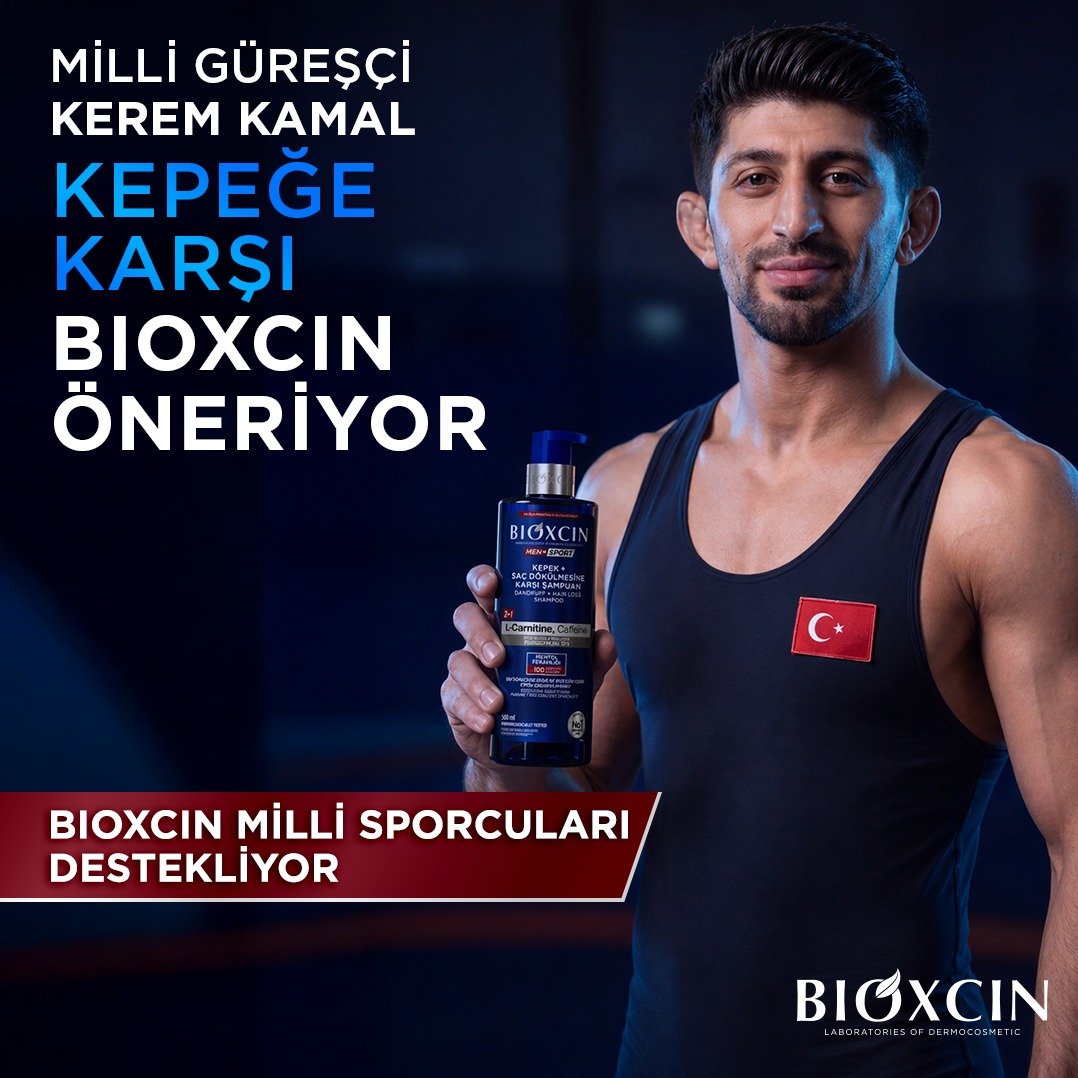 BioxcinOfficial's tweet photo. Milli güreşçimiz Kerem Kamal’dan güçlü bir seçim Bioxcin Men Sport.