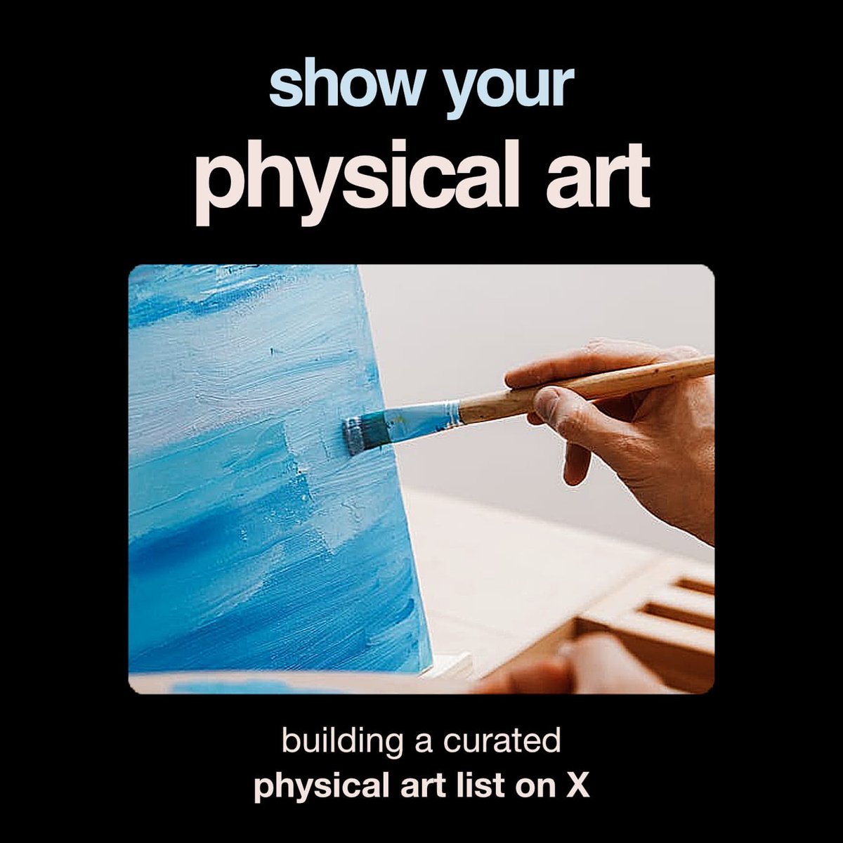 DiscovererOfArt's tweet image. Happy Thursday
Traditional art day

Showcase your physical art 🎨👇
Oil, watercolor, pastel, pencil…

I’m building a physical artist list on X