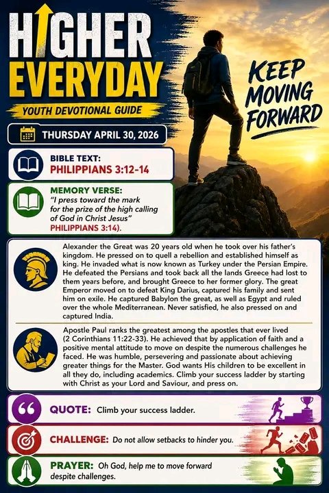 QueenEsthe74196's tweet image. #HigherEveryday
#Dailydevotional
#Youths
#Evangelism
#KeepMoving
#Forward
#April30th2026