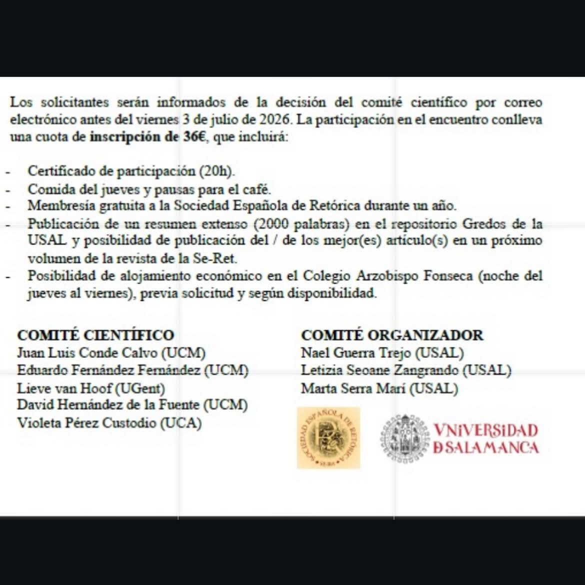 SE_Rhet's tweet photo. Estamos encantados de hacer pública la convocatoria del IV Encuentro de Jóvenes Investigadores Noveles en Retórica.

¡Nos vemos en Salamanca los días 3-4 de septiembre! 
Toda la información en nuestra web. https://t.co/RK5vn1kLQV