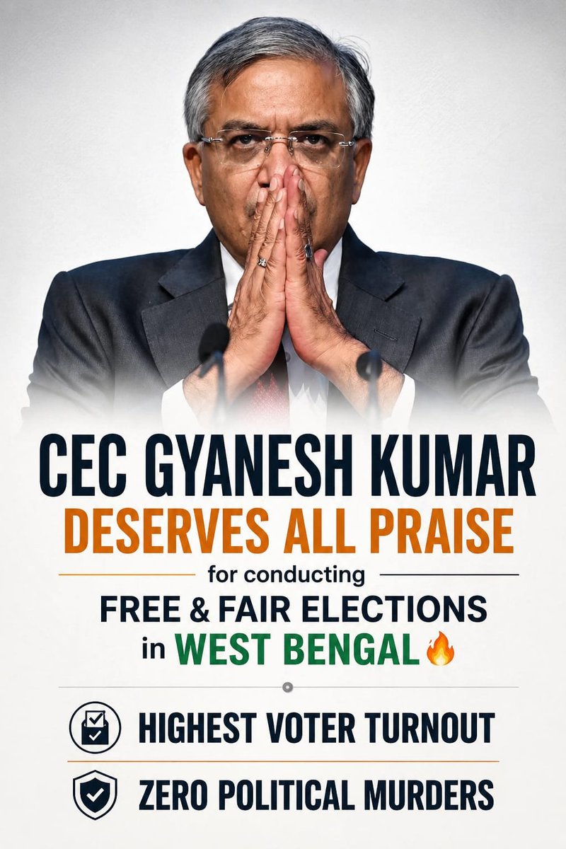 MehulSingh26431's tweet image. When systems are strong, democracy becomes stronger.

#StrongerDemocracy #FreeAndFair #India