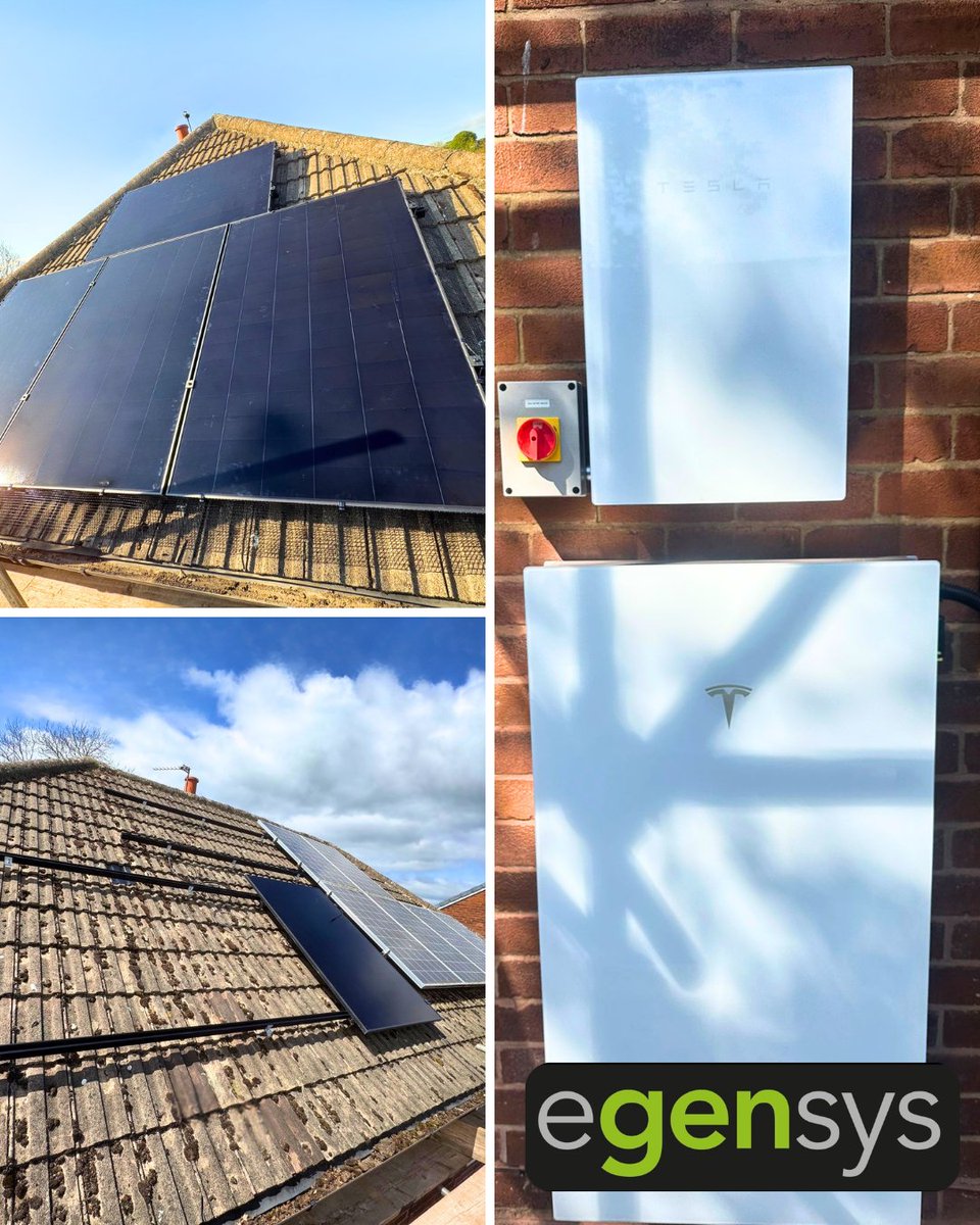 egensys's tweet image. Enjoying the sunshine? ☀️
Our customer in Leeds is now soaking up the sun with our latest solar &amp;amp; battery system install! 😎
Harness the power of the sun and make the switch for your home too!
#solarbattery #teslapowerwall #solar #tesla #solarpv #renewableenergy #batterystorage