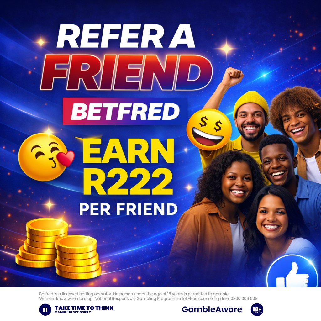 Betfred_sa's tweet image. Let’s be real 👇  If you could earn R222 per friend… how many are you inviting today? 👀  Drop a number

T&amp;amp;Cs Apply bit.ly/4fJgzvL 

#BetfredSA #ReferAFriend #EarnMore #BonusFunds #SAPlayers