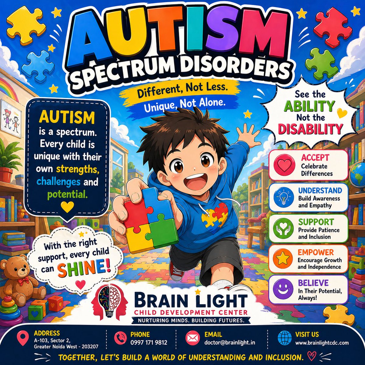BLight78281's tweet image. 🌈 Autism (ASD) affects communication &amp;amp; social skills—but with early support, every child can thrive. 💙

Brain Light Child Development Center
📞 0997 171 9812

See more: l1nq.com/72azu5y
#AutismAwareness #ASD #EarlyIntervention