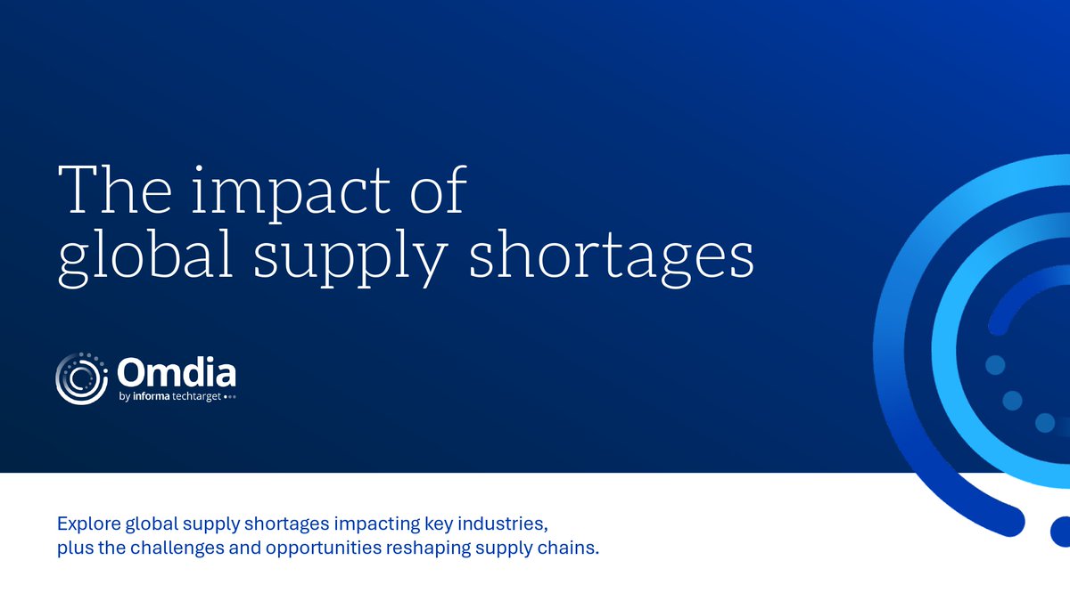 OmdiaHQ's tweet image. Global #supply shortages are reshaping the technology ecosystem, from #AI infrastructure and #automotive to #displays and smart #energy.

Watch webinar for insights on AI-driven demand, materials constraints, logistics disruption, and component shortages: brighttalk.com/webcast/20732/…