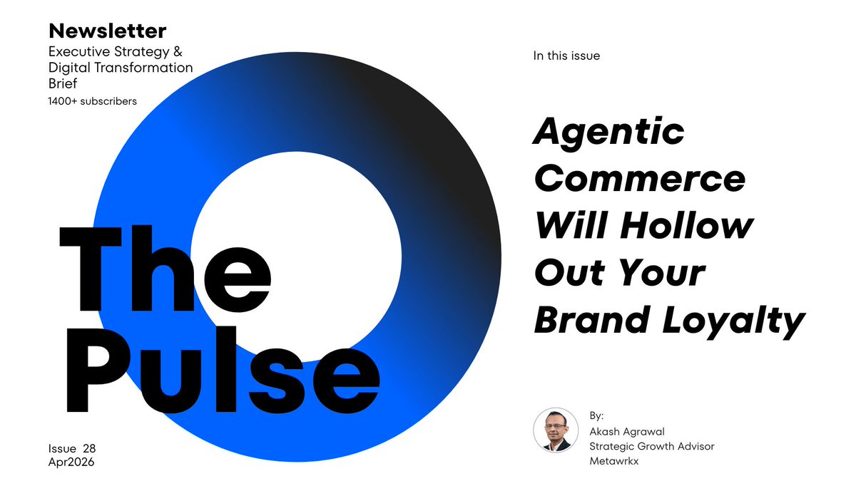 _Akash's tweet image. Check out the latest article in my newsletter: Agentic Commerce Will Hollow Out Your Brand Loyalty linkedin.com/pulse/agentic-… via @LinkedIn #ai #brandmanagement #strategy