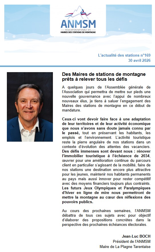 anmsm's tweet image. « Des Maires de stations de montagne prêts à relever tous les défis » retrouvez l'édito du Président @jl_boch et les dernières actualités des #stations dans la newsletter de l'@anmsm
👉 bit.ly/3Oz4FLR