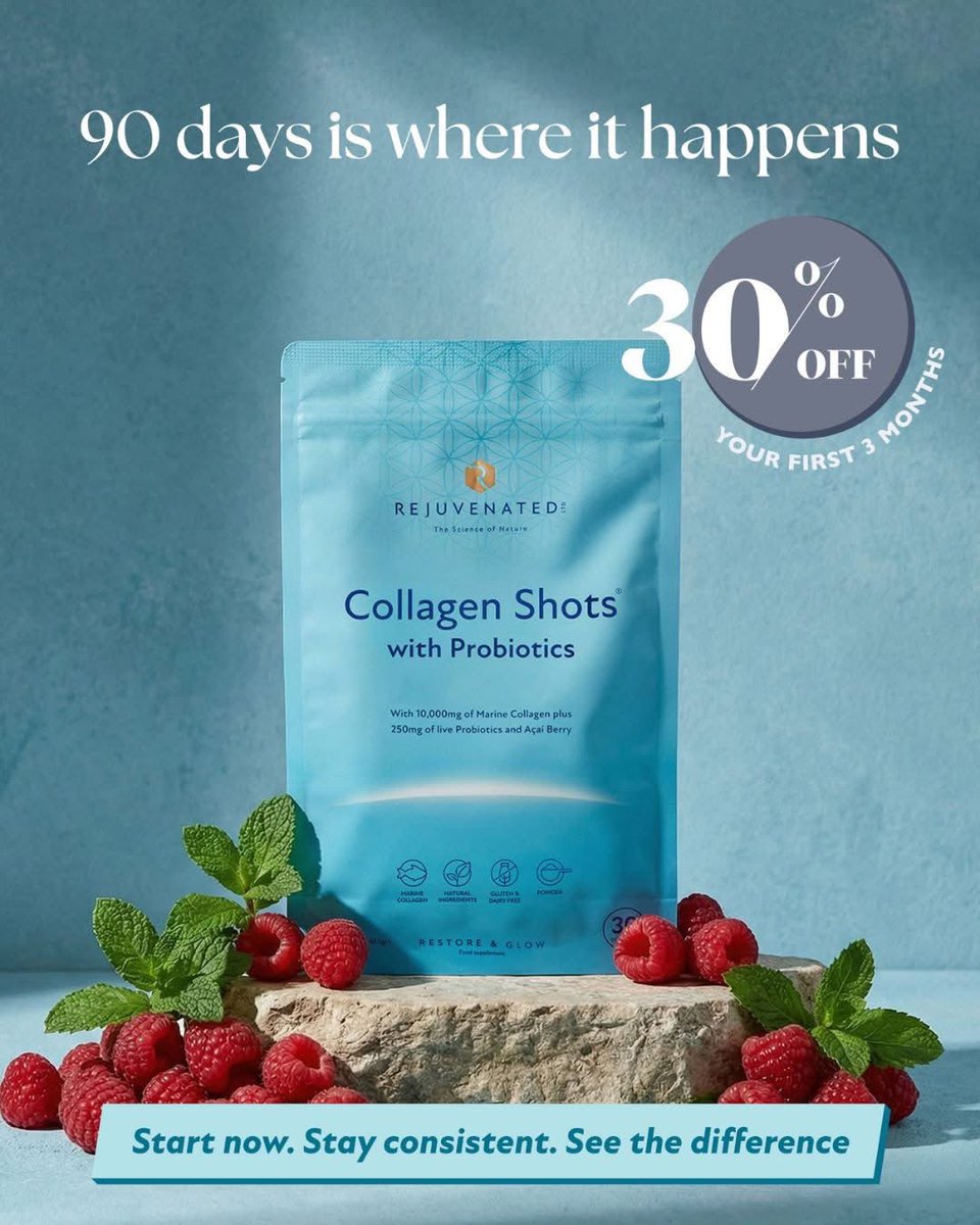 Rejuvenateduk's tweet image. 30% OFF your first 3 months ✨
Your transformation starts here. Real results take consistency, &amp;amp; the biggest benefits are often felt after 90 days.
#Collagen rebuilds. #Hydration restores. Cellular energy supports change.
20% off ongoing. Cancel anytime.
rejuvenated.com/collections/all