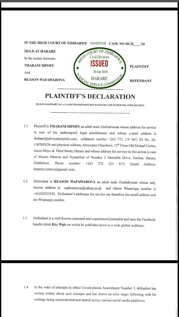 Thabani Mpofu tweet media