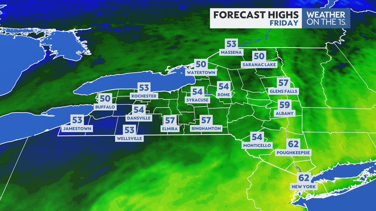 DurkinWeather's tweet image. Cooler to end April &amp;amp; begin May.

While not as wet, the next two days have the chance of a shower with plenty of dry time too.

Highs in the 50s today, lows in the 30s tonight &amp;amp; 50s again tomorrow.

#Buffalo #Rochester #Syracuse #Albany #HudsonValley #Binghamton #Watertown #NYwx