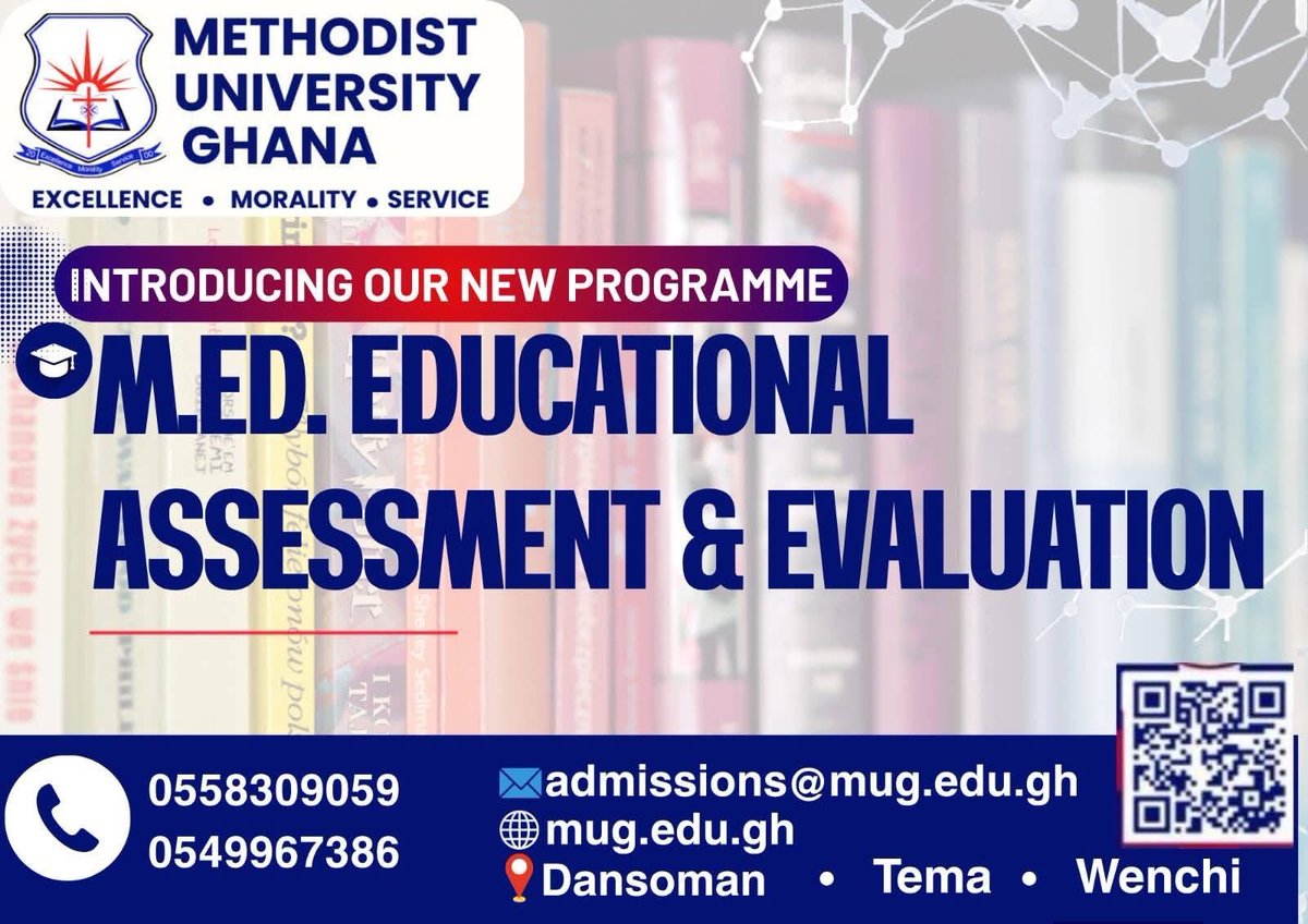 MethodistChGh's tweet photo. 𝐌𝐄𝐓𝐇𝐎𝐃𝐈𝐒𝐓 𝐔𝐍𝐈𝐕𝐄𝐑𝐒𝐈𝐓𝐘 𝐆𝐇𝐀𝐍𝐀 INTRODUCES
>>>𝑵𝑬𝑾 𝑷𝑹𝑶𝑮𝑹𝑨𝑴𝑴𝑬𝑺!
#NewProgramme #methodistuniversityghana
#excellencemoralityservice
#TheMethodistChurchGhana https://t.co/i2pnmU9CaX