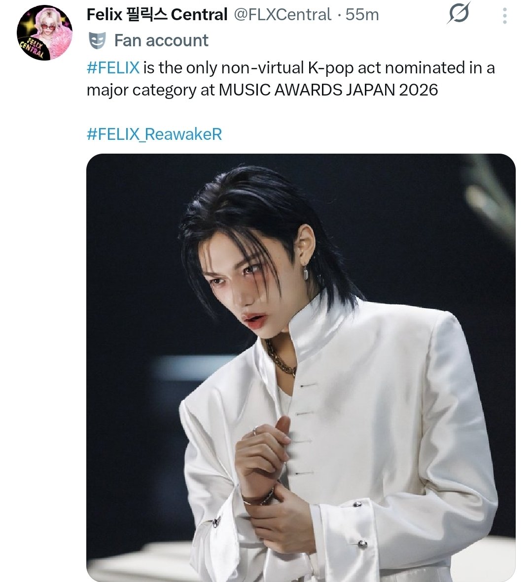 Mind you, one of these nominations is a MAJOR category, a daesang. and he’s the only K-pop act nominated in one of the six major categories. Yet somehow, that’s still not worth acknowledging for you <a href="/Stray_Kids_JP/">Stray Kids Japan Official</a> <a href="/Stray_Kids/">Stray Kids</a> <a href="/stay_support/">Stray Kids Supporters</a> <a href="/jypnation/">JYPnation</a> 
this is honestly